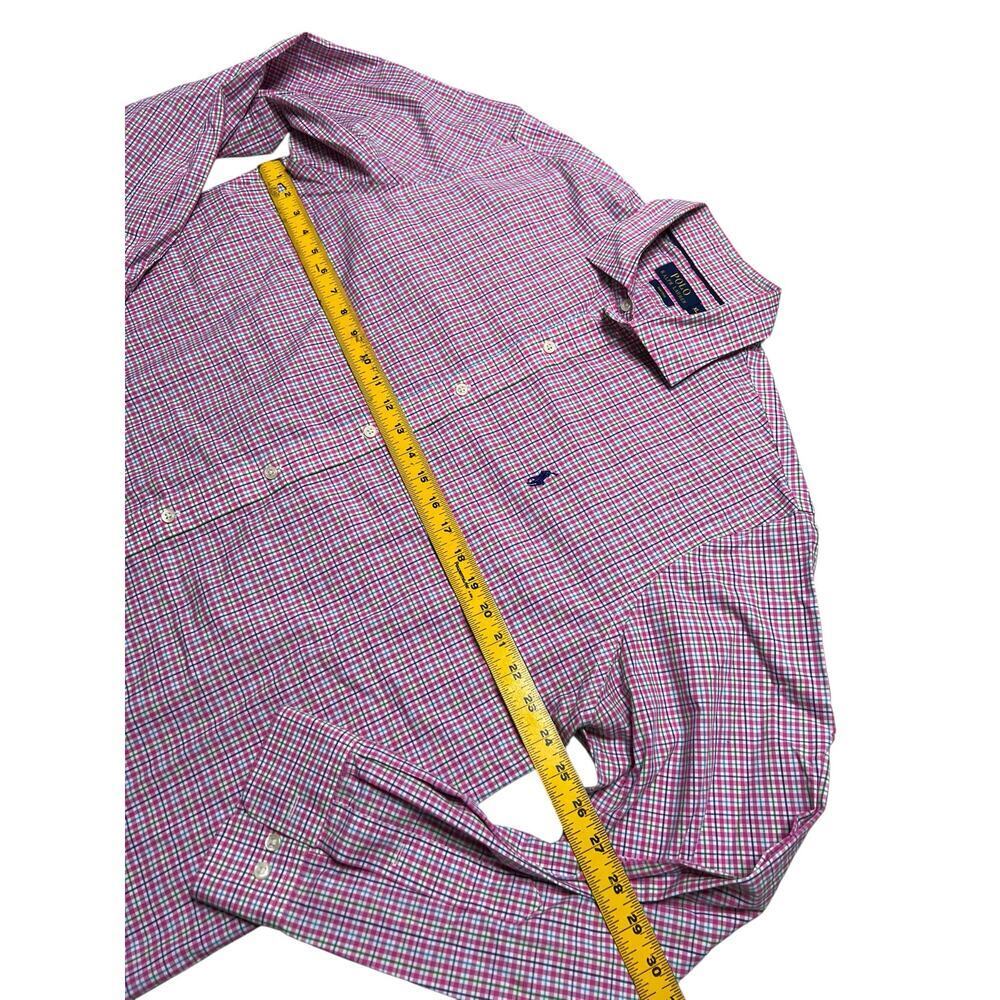 POLO Ralph Lauren Menβs Non-Iron Pink Plaid Long Sleeve Button Up Shirt - XL - Picture 5 of 7